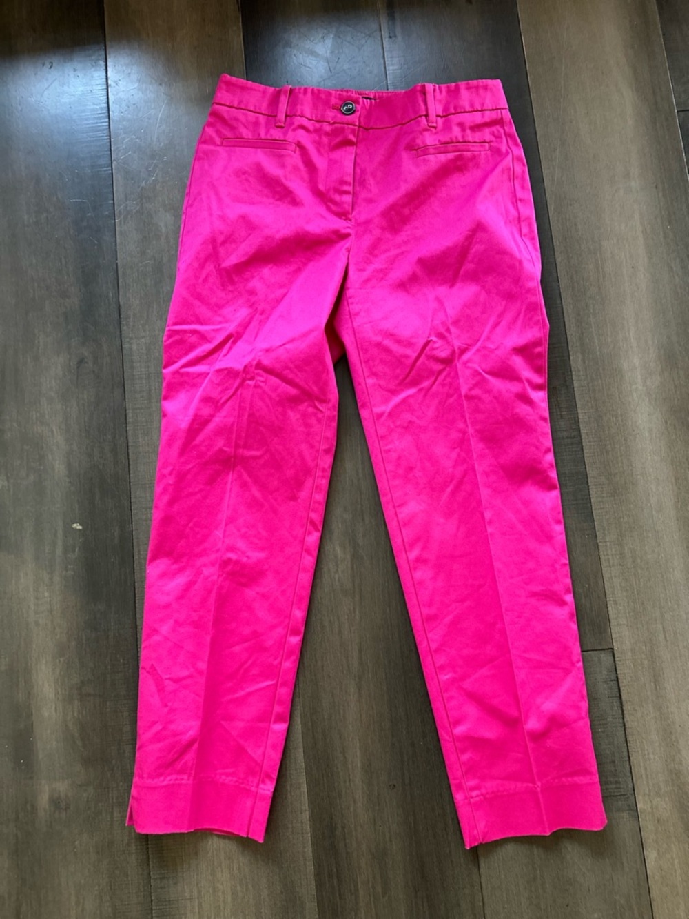 Ann Taylor Ankle length Bright Hot Pink Straight-Leg Dress Pants size 0